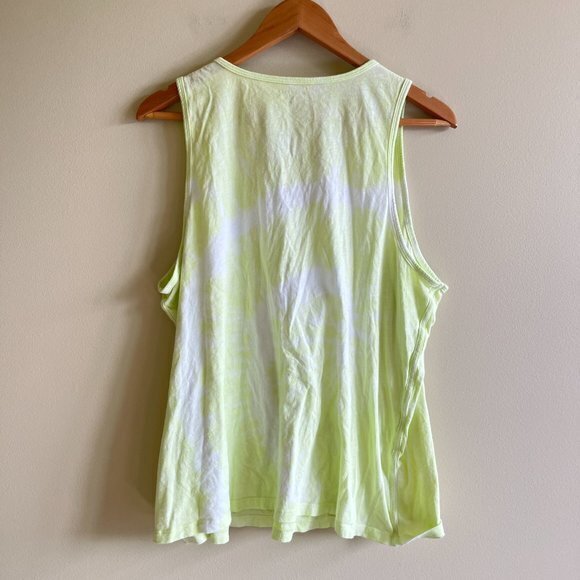 Athleta Lime Green Vibrant Tie Dye Summer Bright Coastal Sleeveless Tank Top 2X - Picture 6 of 6